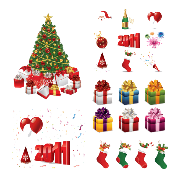 Christmas Elements Transparent PNG Image
