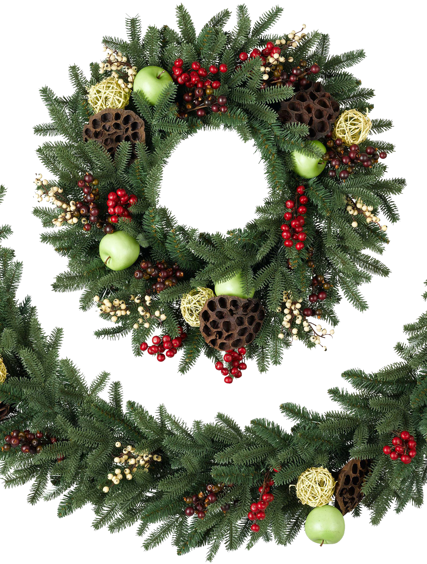 Christmas Wreath Background Transparent PNG Image