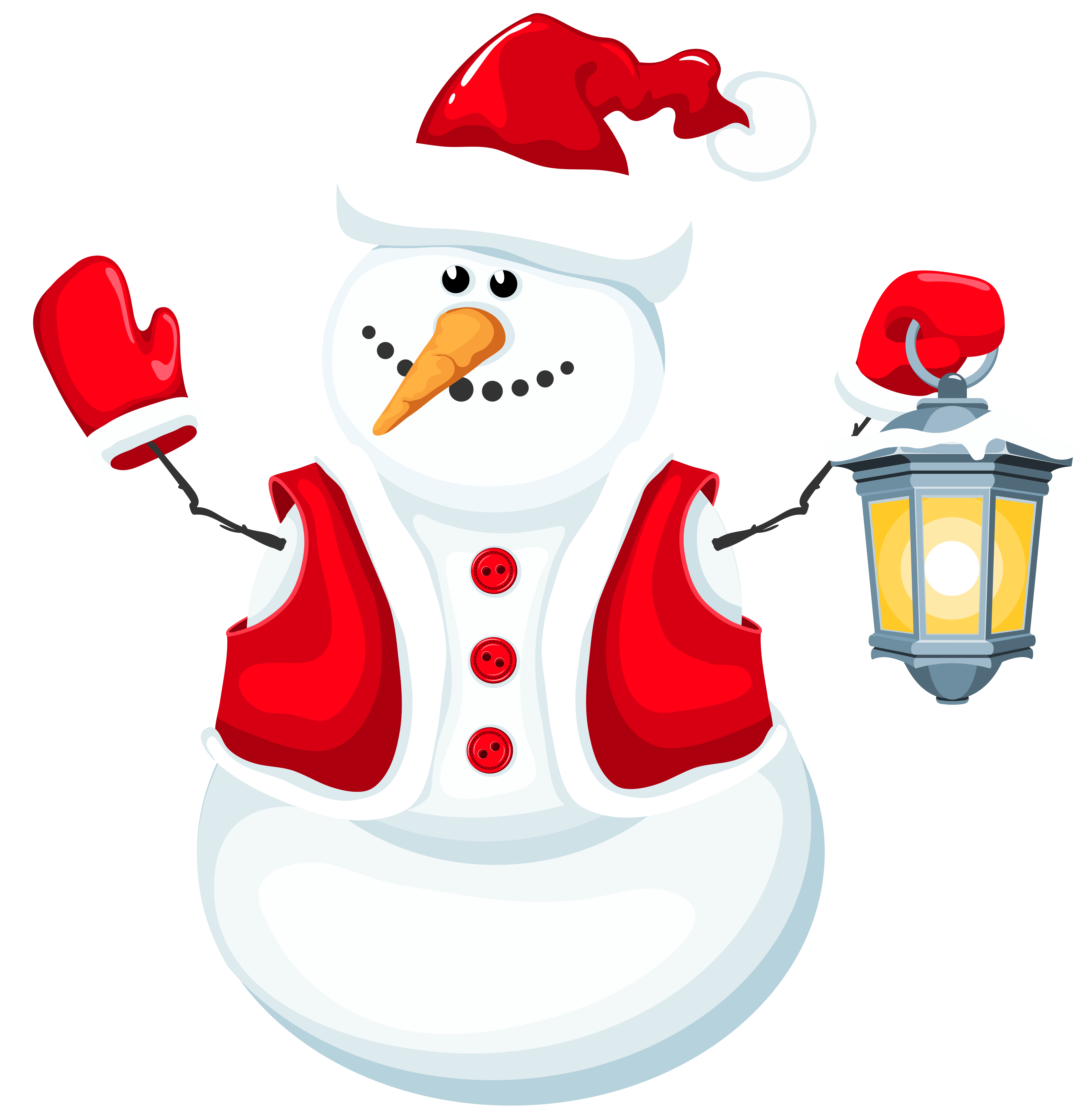 Snowman With Christmas Lantern Transparent PNG Image
