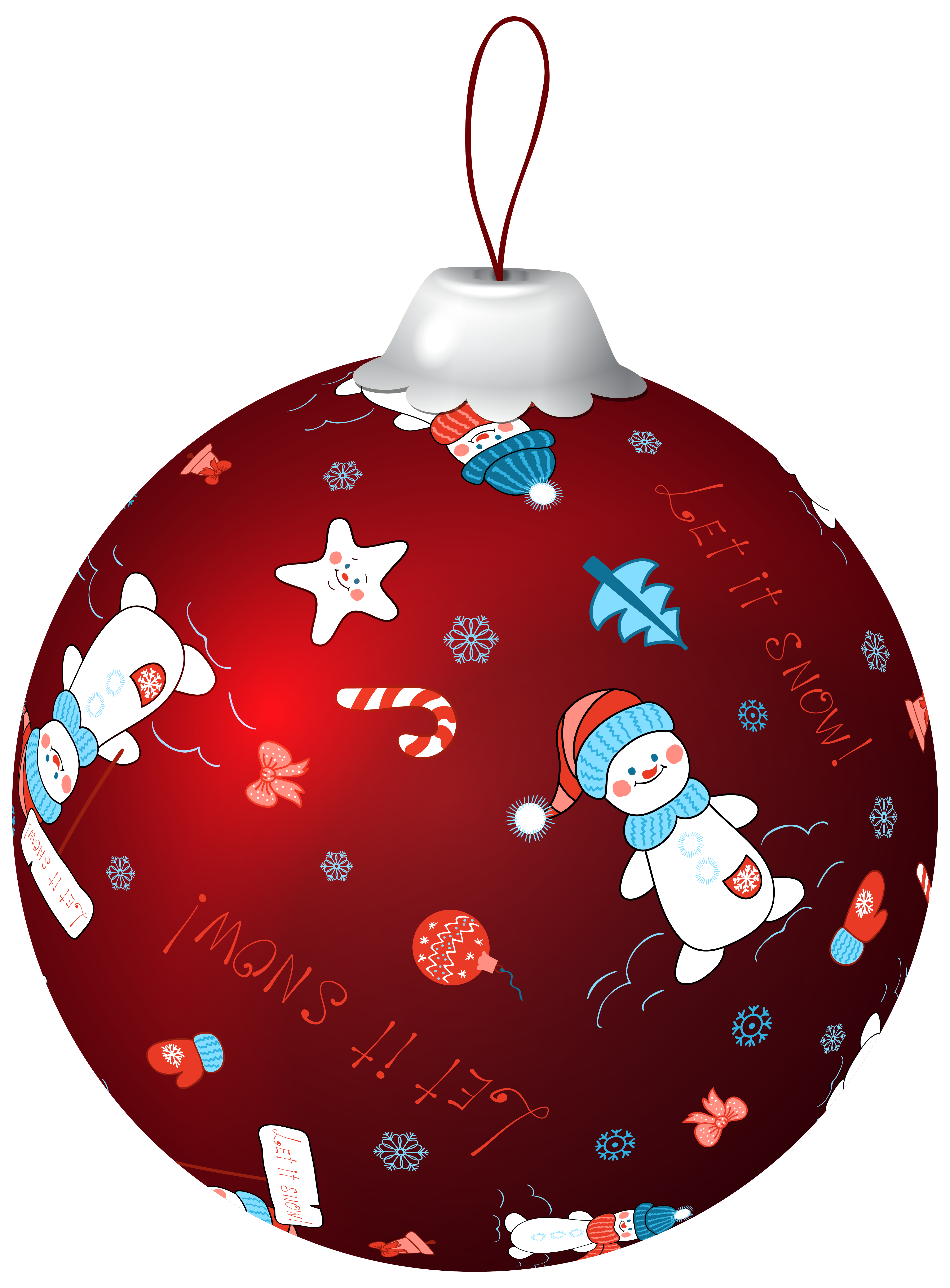 Snowman Ball With Christmas Red Transparent PNG Image