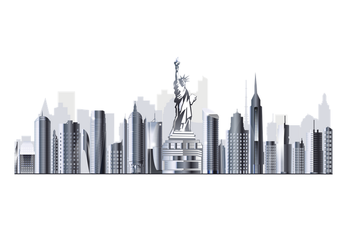 City Skyline York Transparent PNG Image