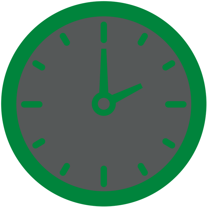 Wall Circle Green Clock Transparent PNG Image