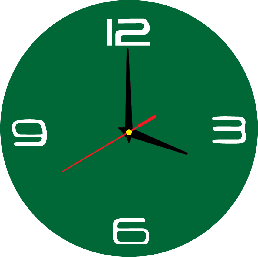 Wall Clock Green Classic Transparent PNG Image
