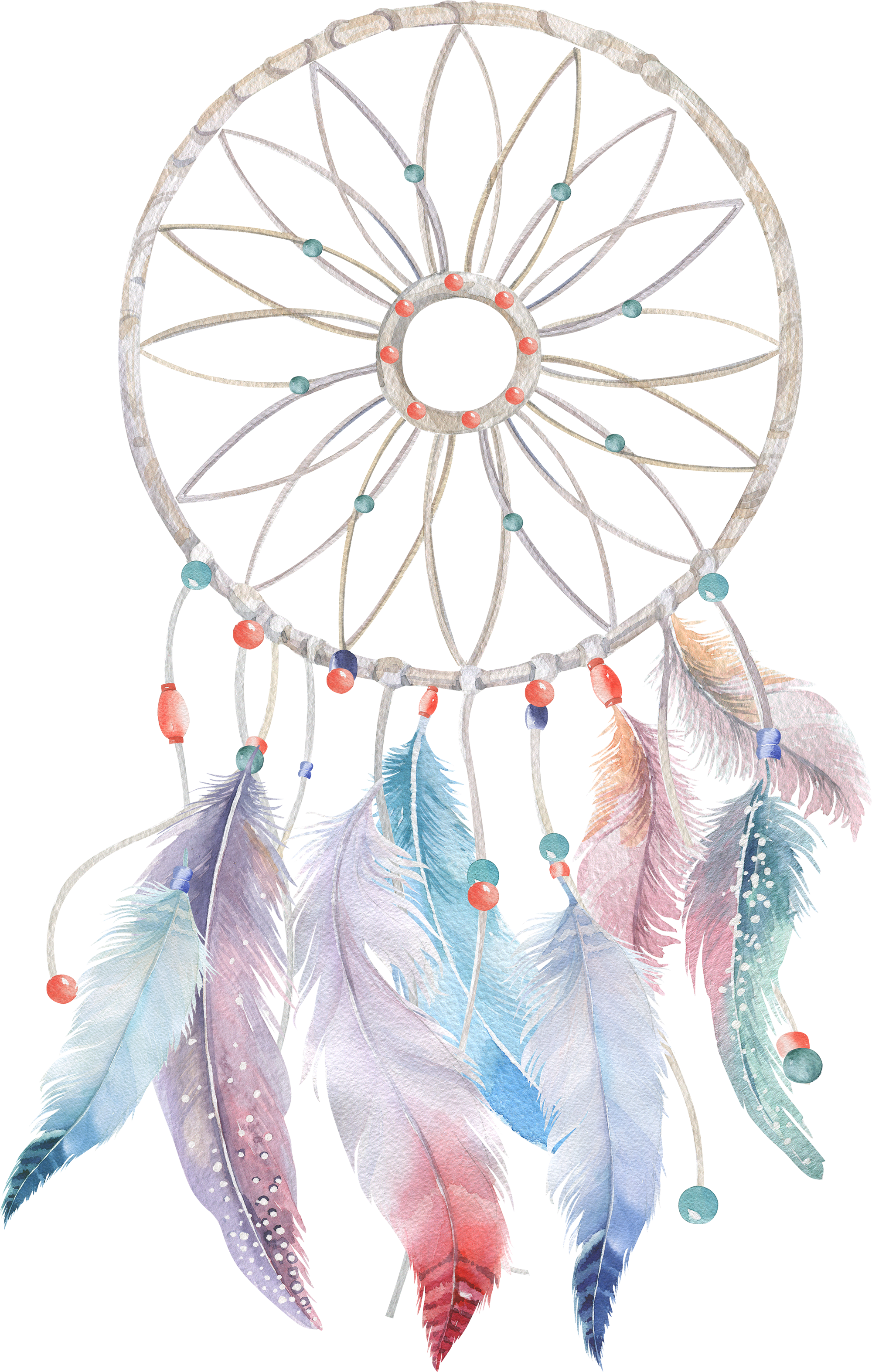 Watercolor Feather Transparent PNG Image