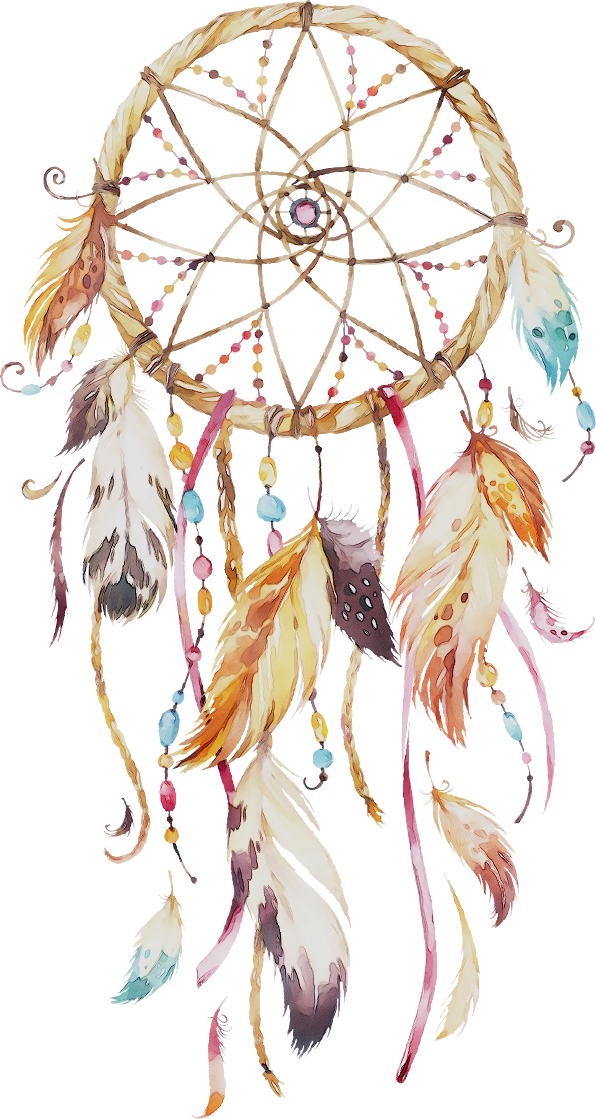 Watercolor Feather Transparent PNG Image
