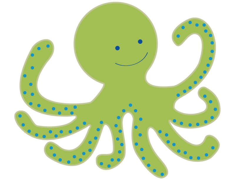 Cute Octopus Background Transparent PNG Image