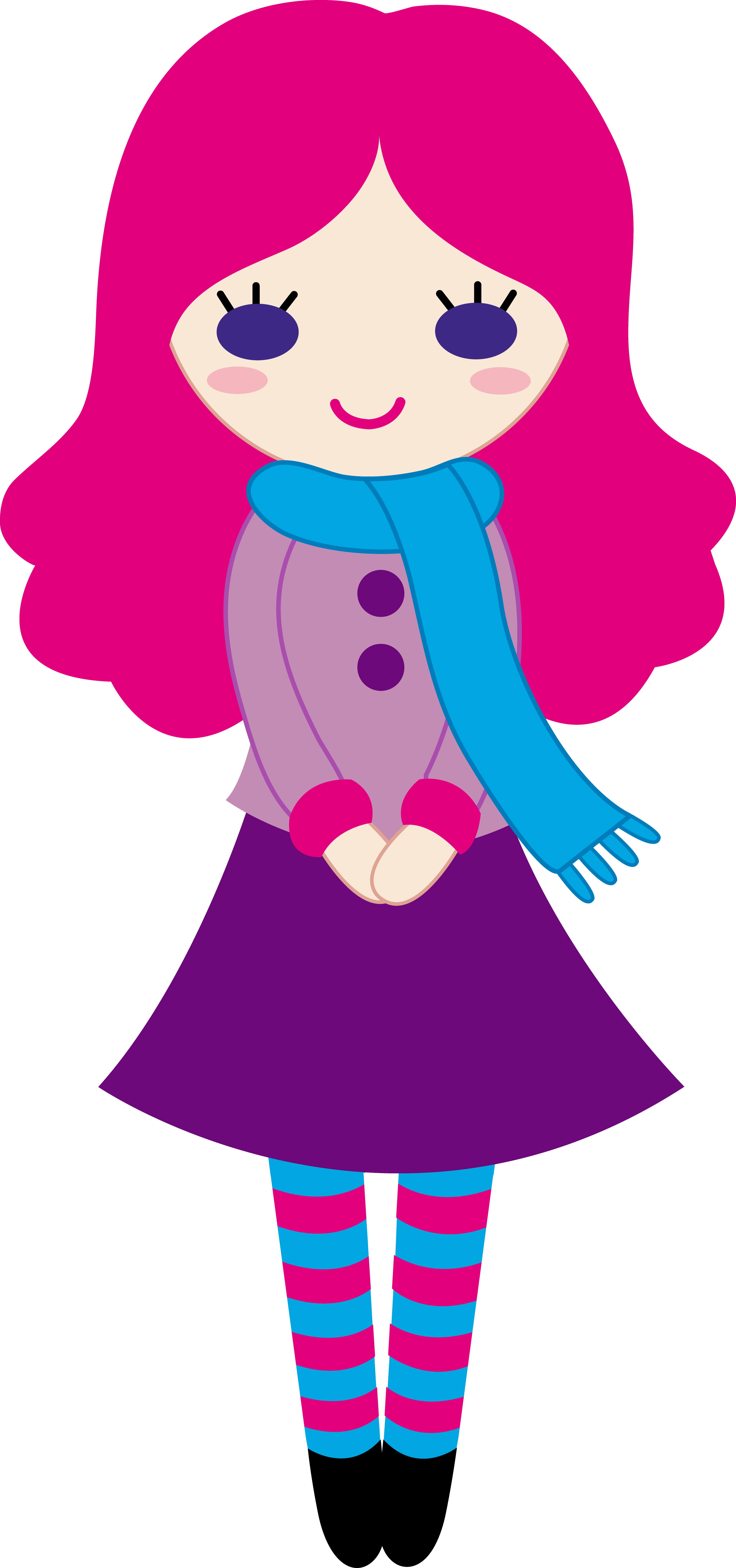 Cute Cartoon Girl Transparent PNG Image