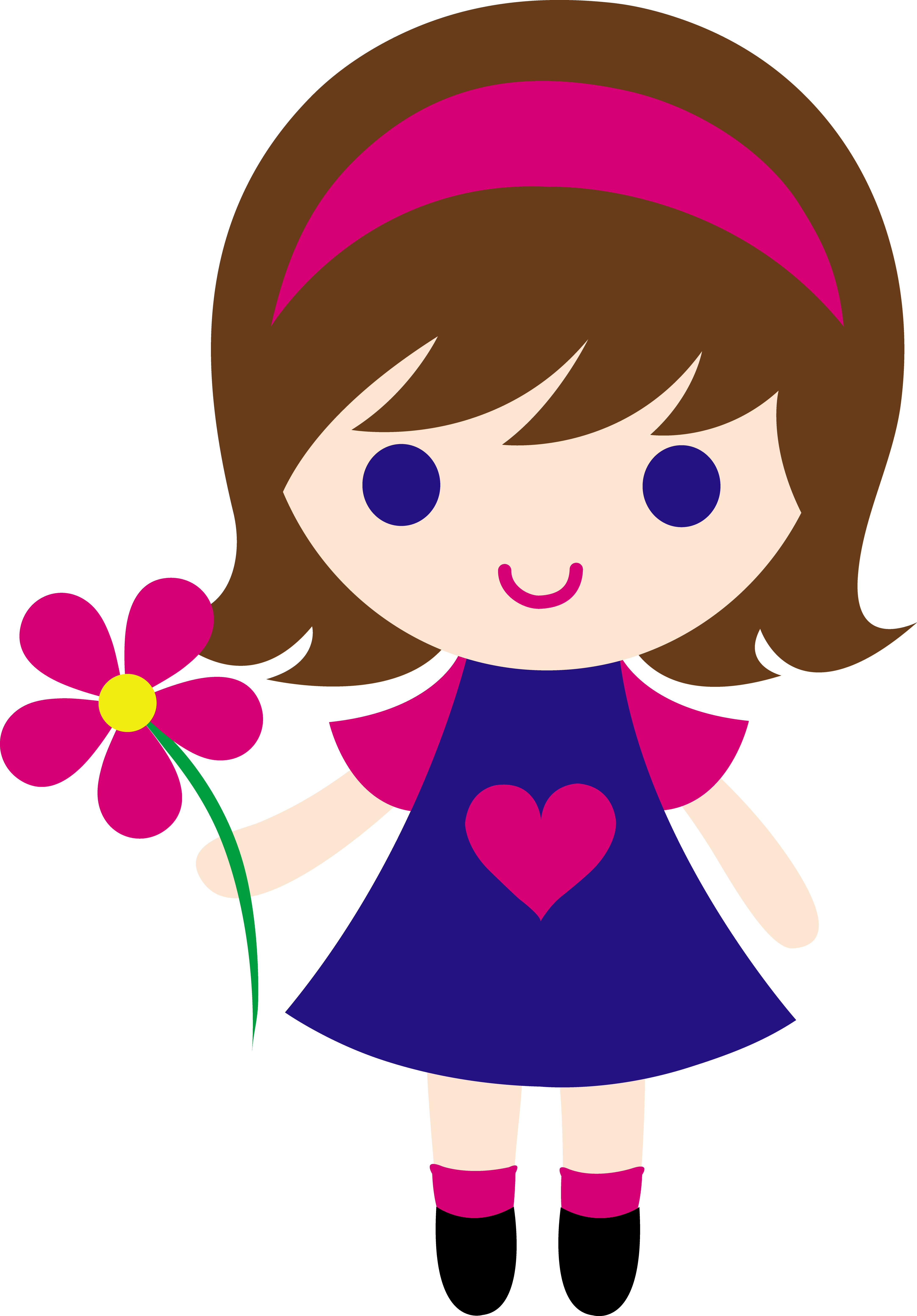 Cute Cartoon Girl Transparent PNG Image