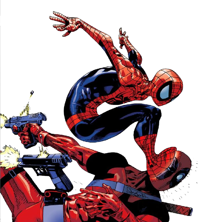 Spiderman And Deadpool Transparent PNG Image