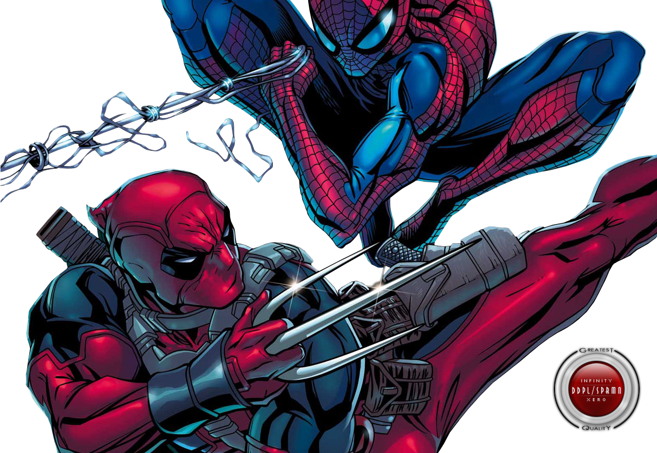 Spiderman And Deadpool Transparent PNG Image