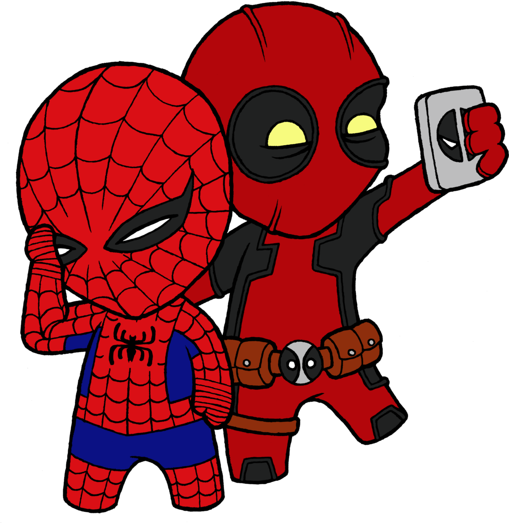 Spiderman And Deadpool Transparent PNG Image
