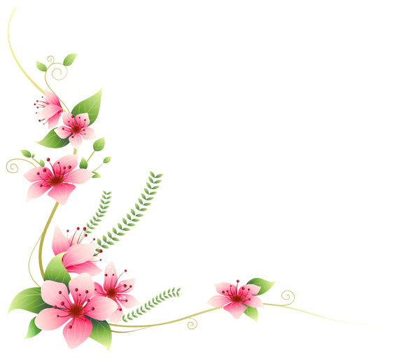 Floral Corner Decoration File Transparent PNG Image