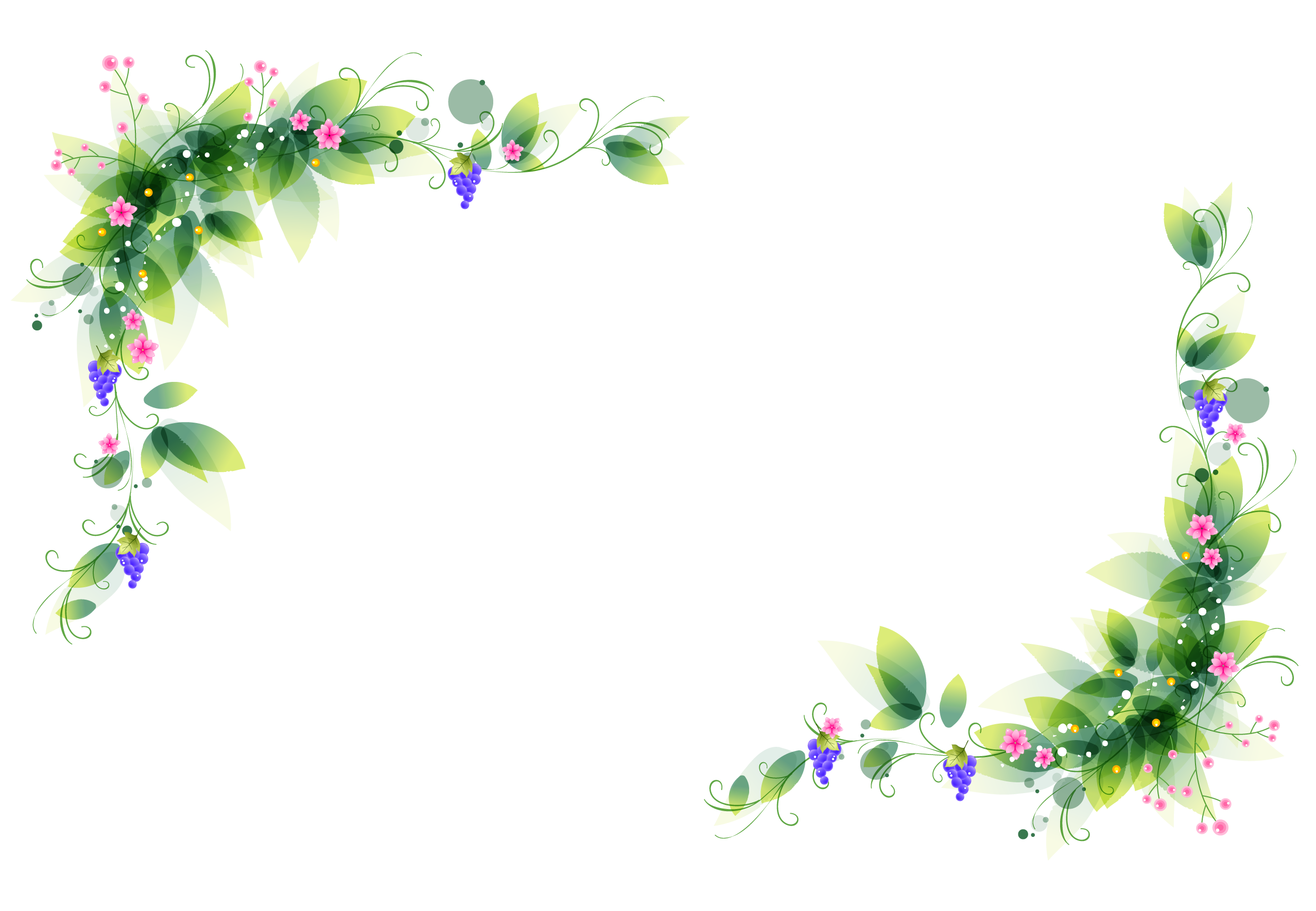 Floral Corner Decoration Transparent PNG Image