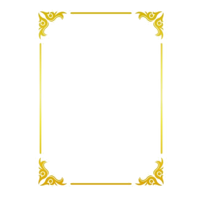 Golden Frame Square Border Transparent PNG Image