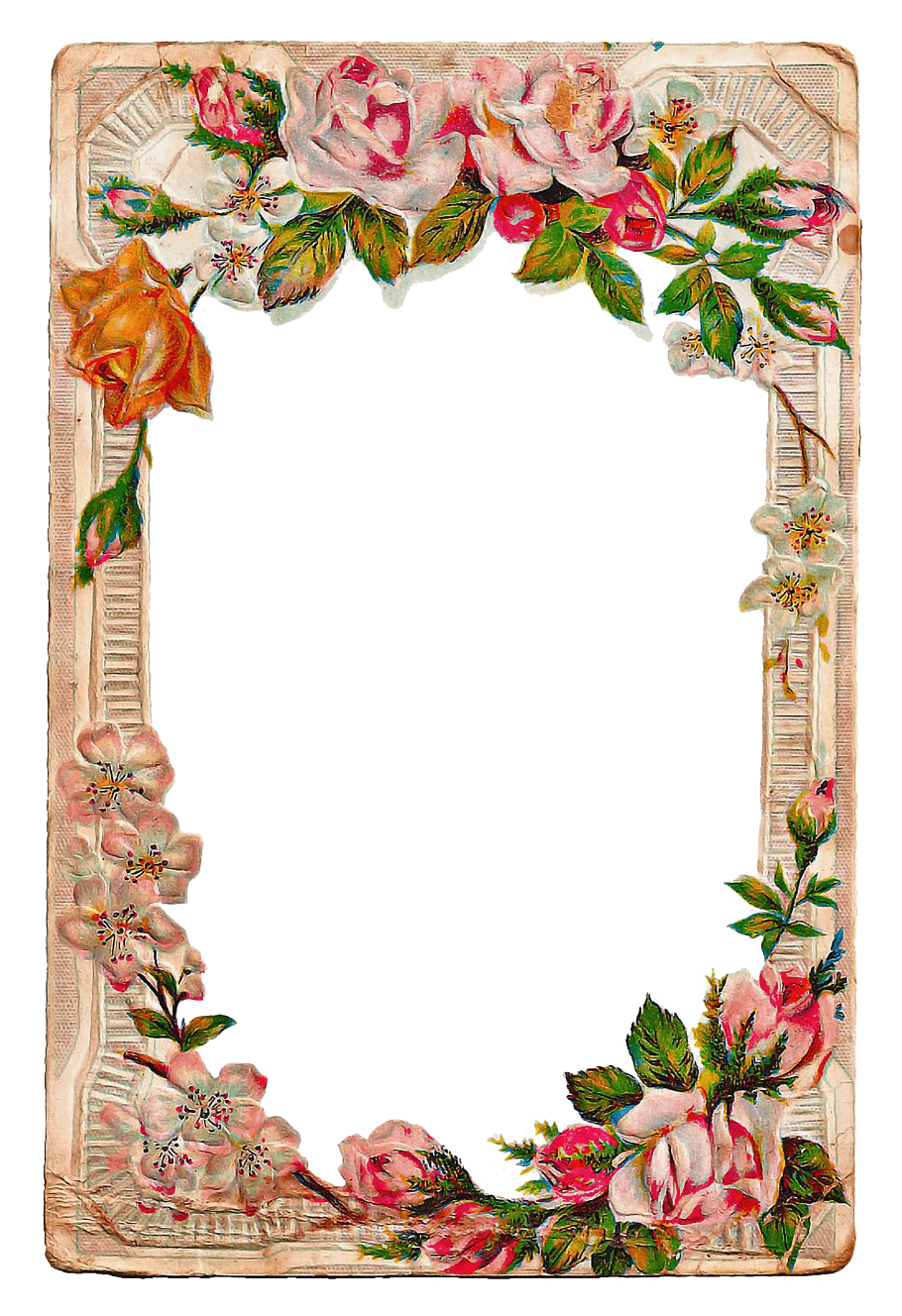 Floral Vintage Frame Transparent PNG Image