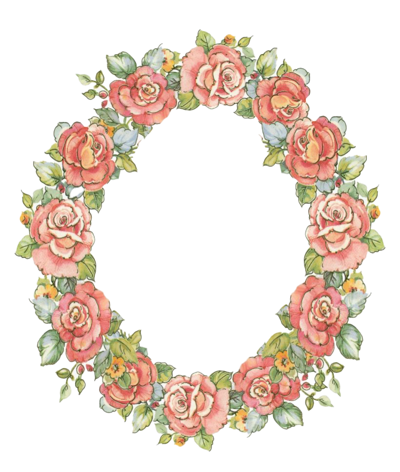 Floral Vintage Frame Round Transparent PNG Image