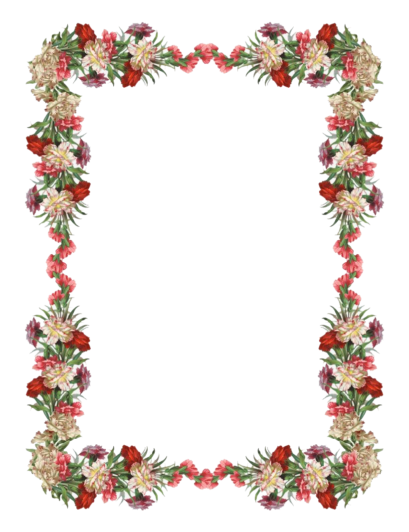Floral Vintage Frame Transparent PNG Image
