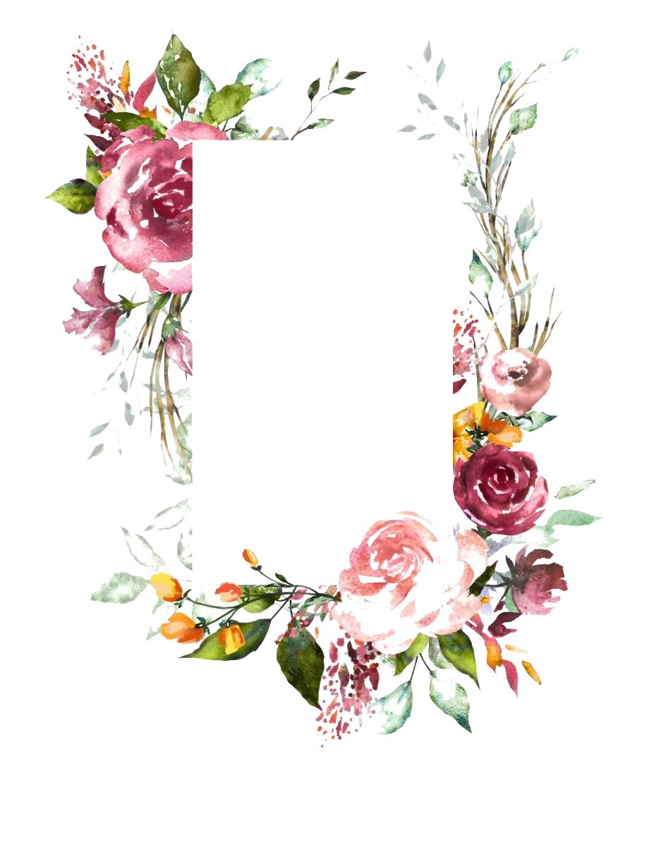 Watercolor Floral Frame Flower Transparent PNG Image