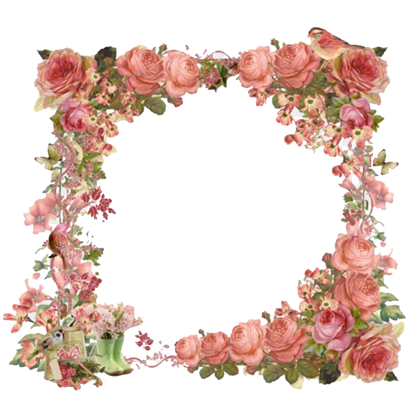 Floral Vintage Frame Transparent PNG Image