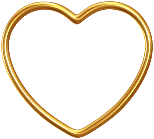Golden Frame Heart Transparent PNG Image