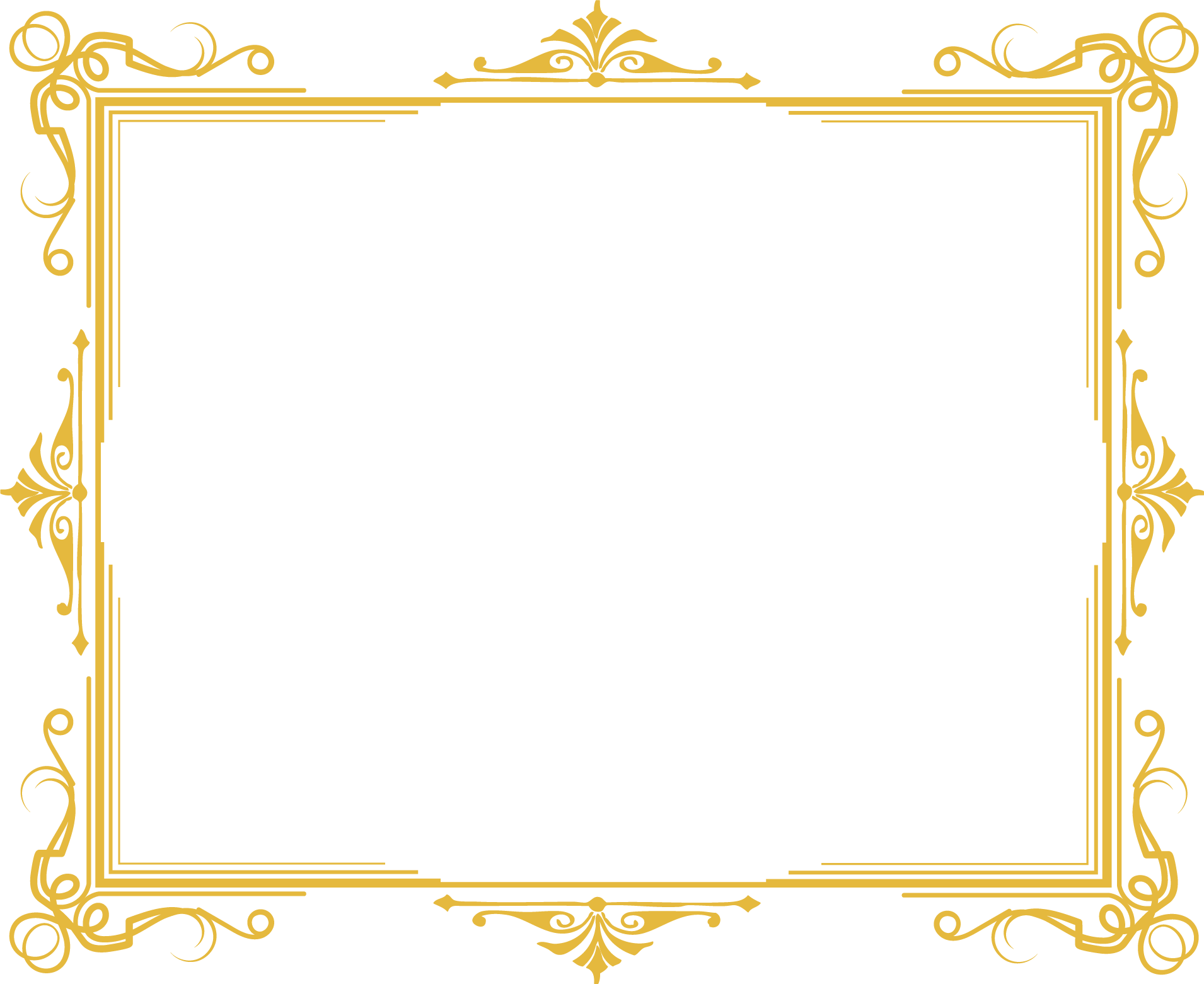 Golden Frame Luxury Transparent PNG Image