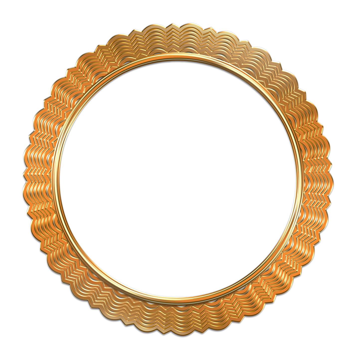 Antique Frame Gold Transparent PNG Image