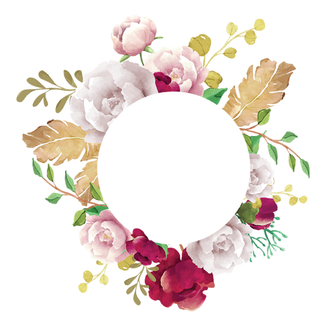 Circle Flower Art Frame Transparent PNG Image