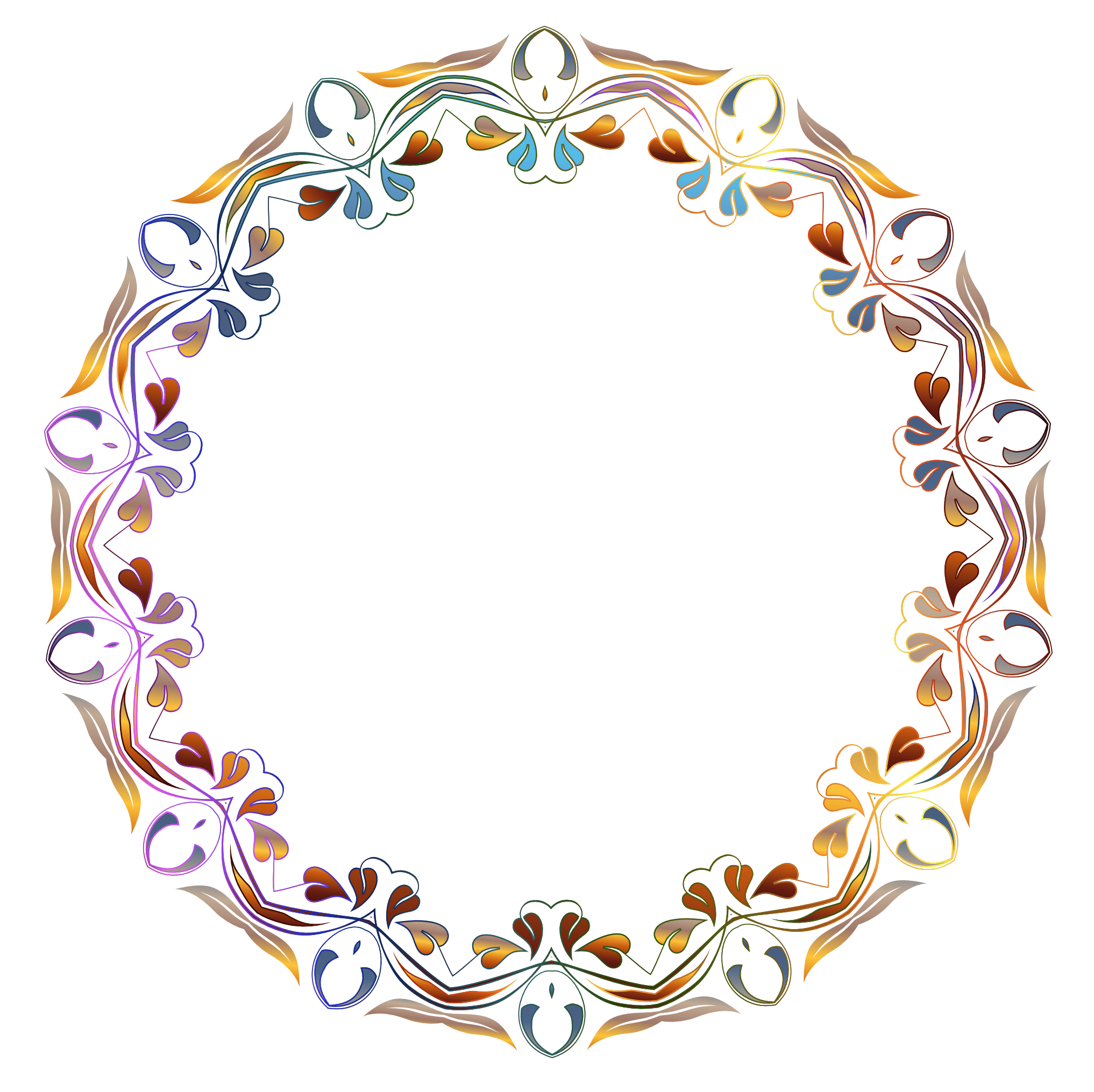 Vector Circle Flower Frame Transparent PNG Image