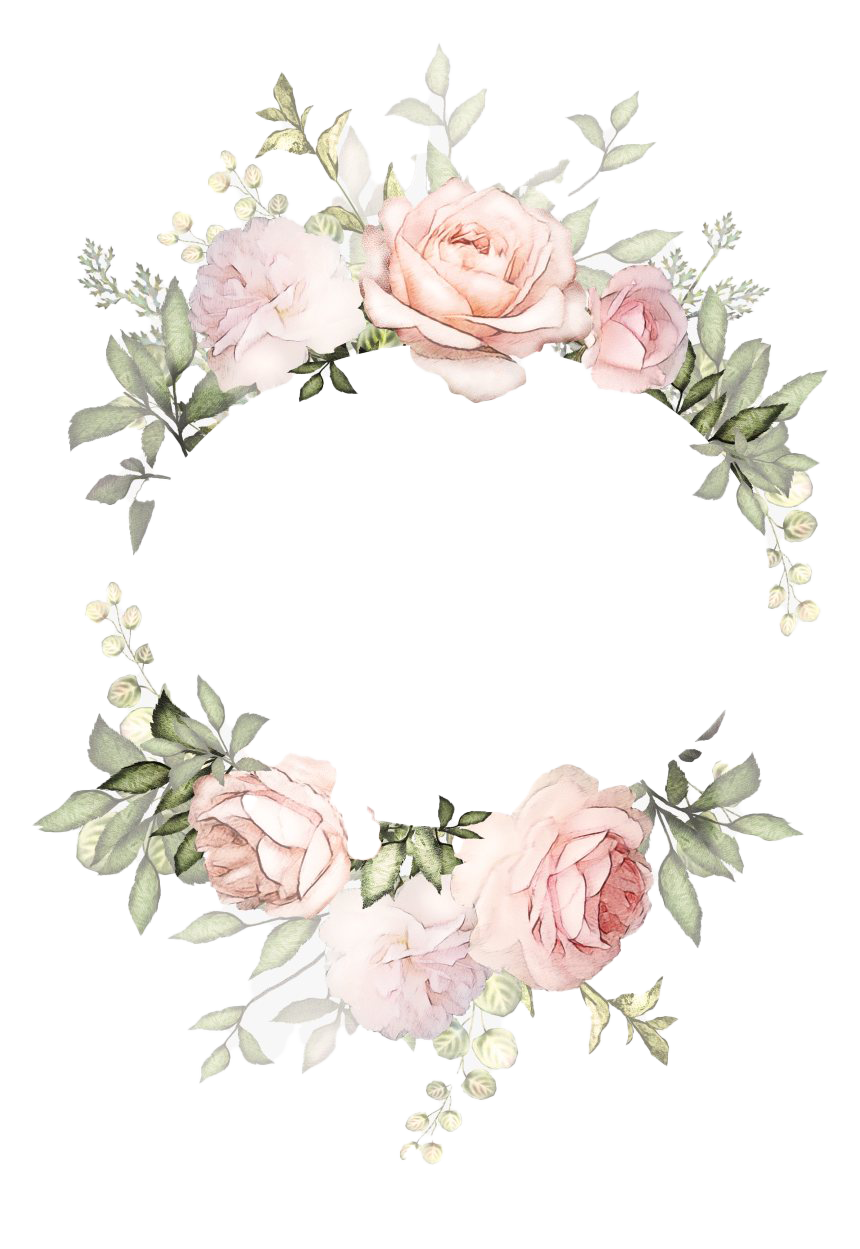 Watercolor Circle Flower Frame File Transparent PNG Image