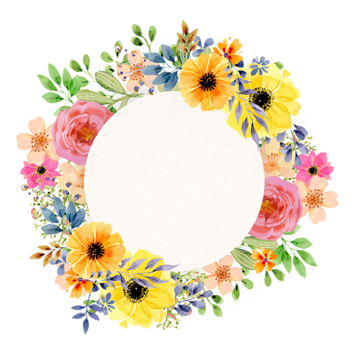 Circle Flower Frame Colorful Transparent PNG Image