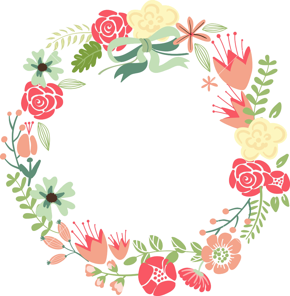 Circle Vector Flower Frame Transparent PNG Image