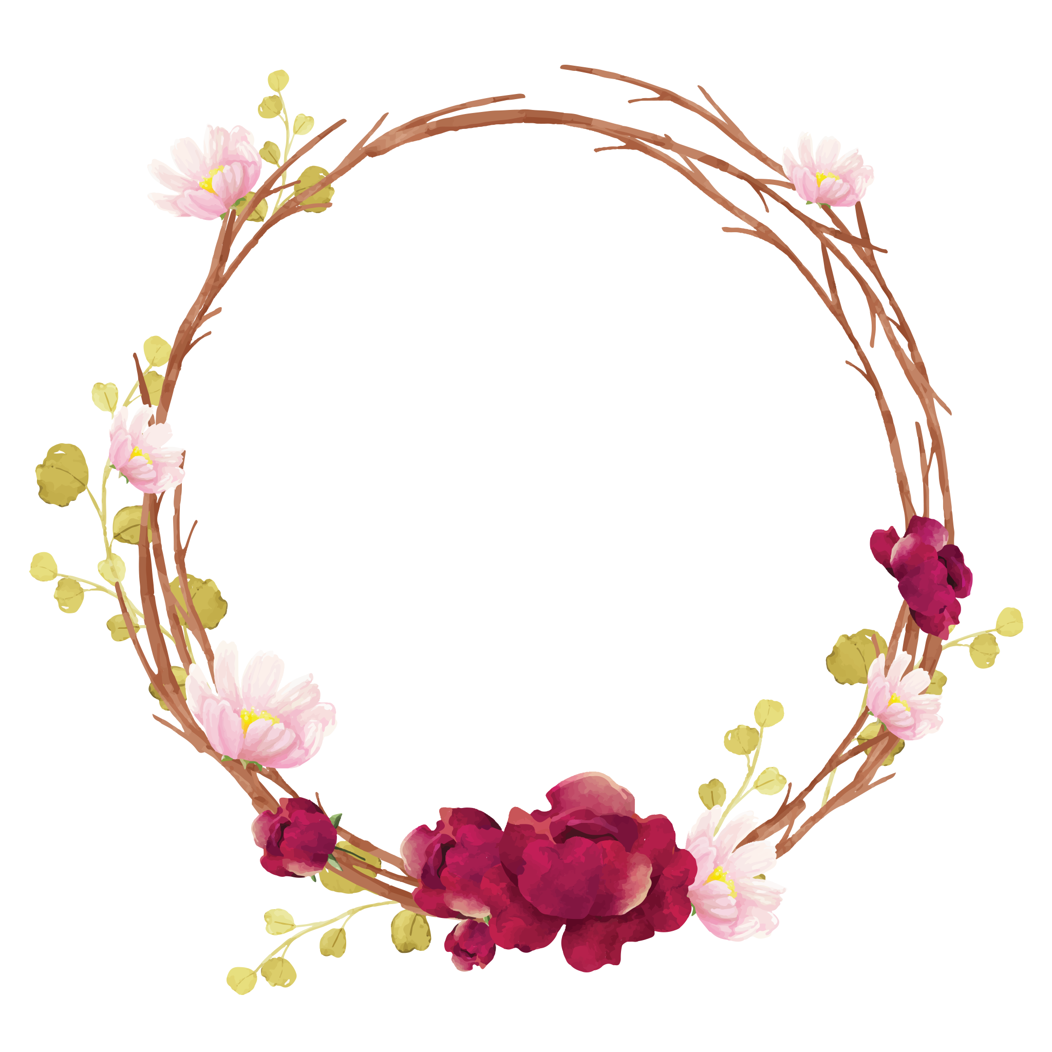 Circle Flowers Border Transparent PNG Image