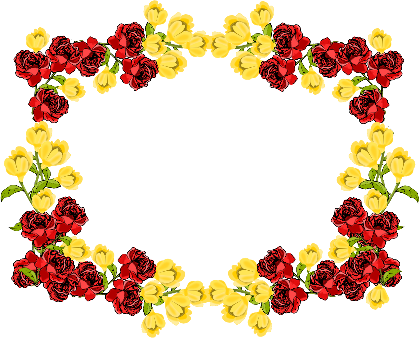 Design Flowers Border Transparent PNG Image