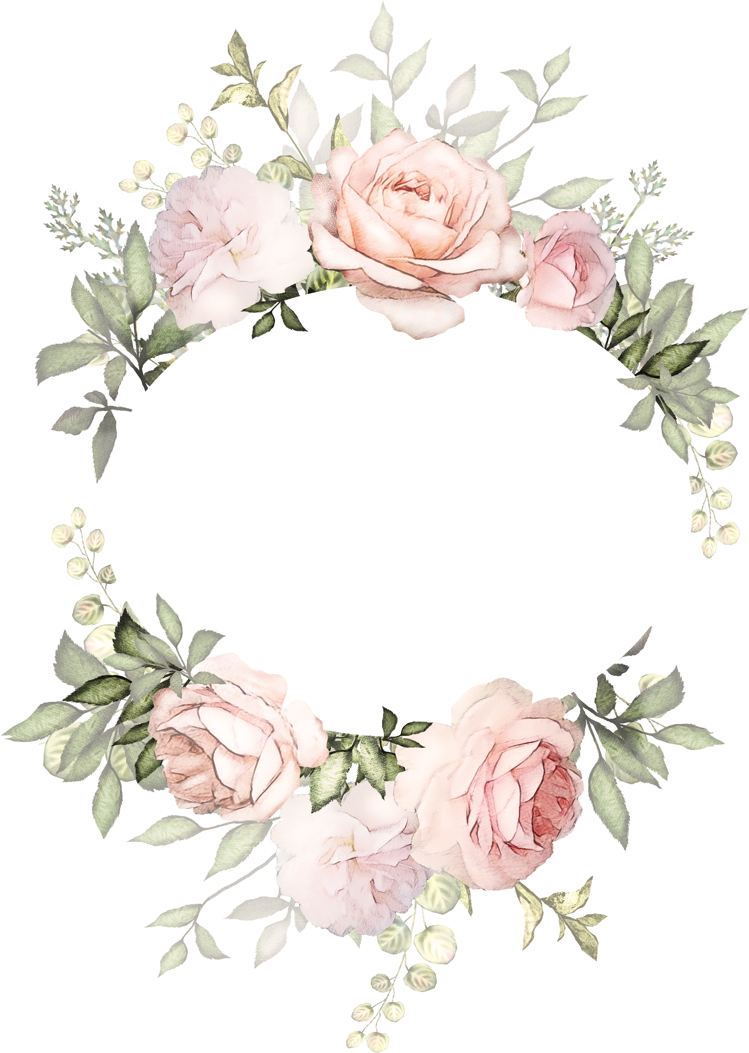 Frame Flowers Round Transparent PNG Image