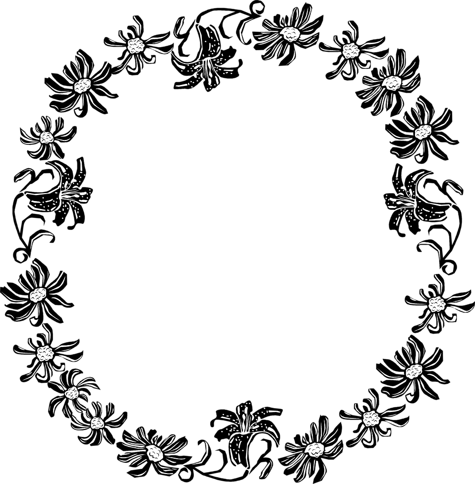 Floral Circle Border Frame Transparent PNG Image