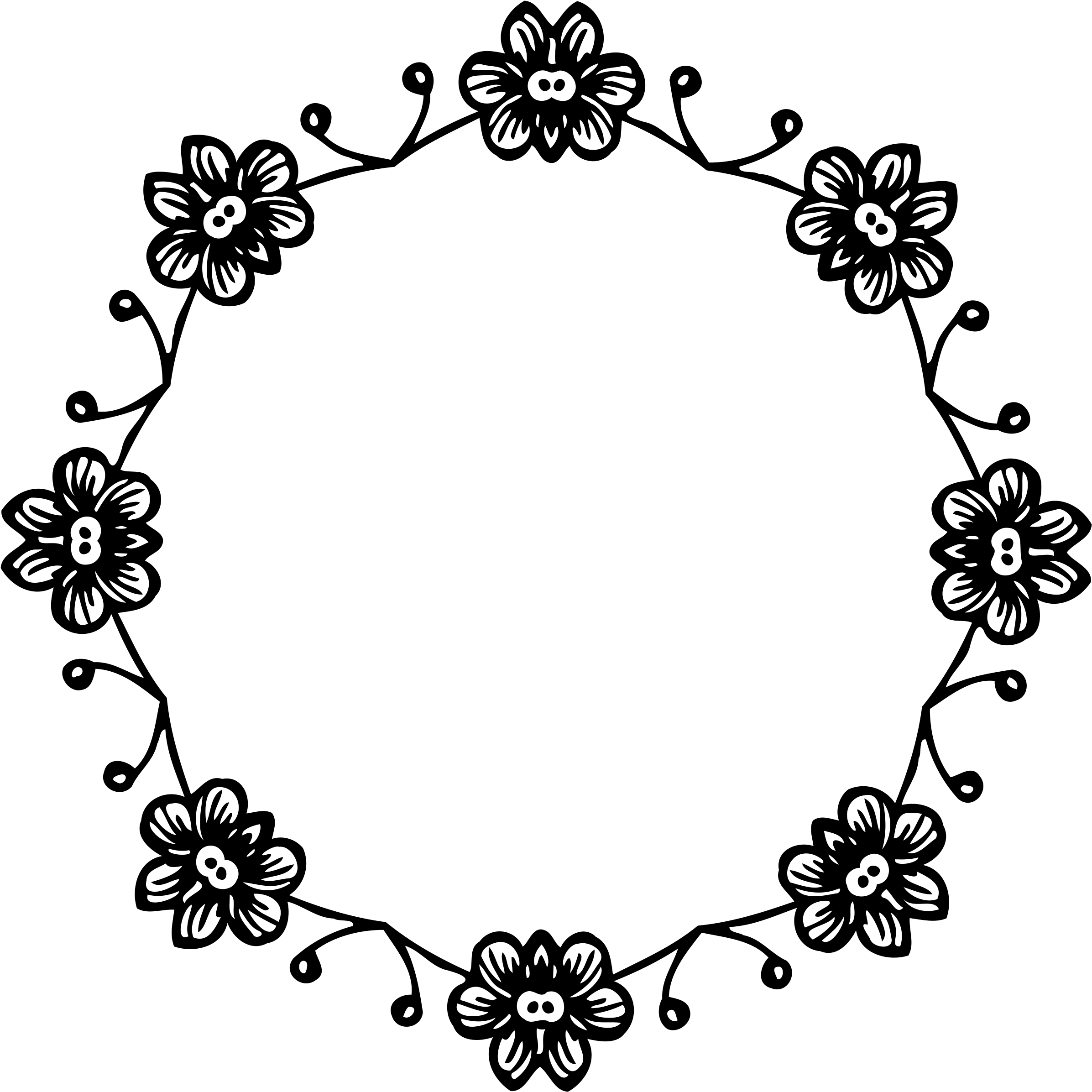 Floral Circle Border Transparent PNG Image