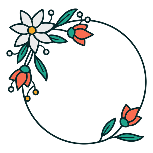Floral Circle Border Transparent PNG Image