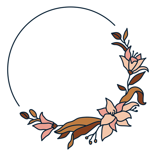 Floral Circle Border Transparent PNG Image