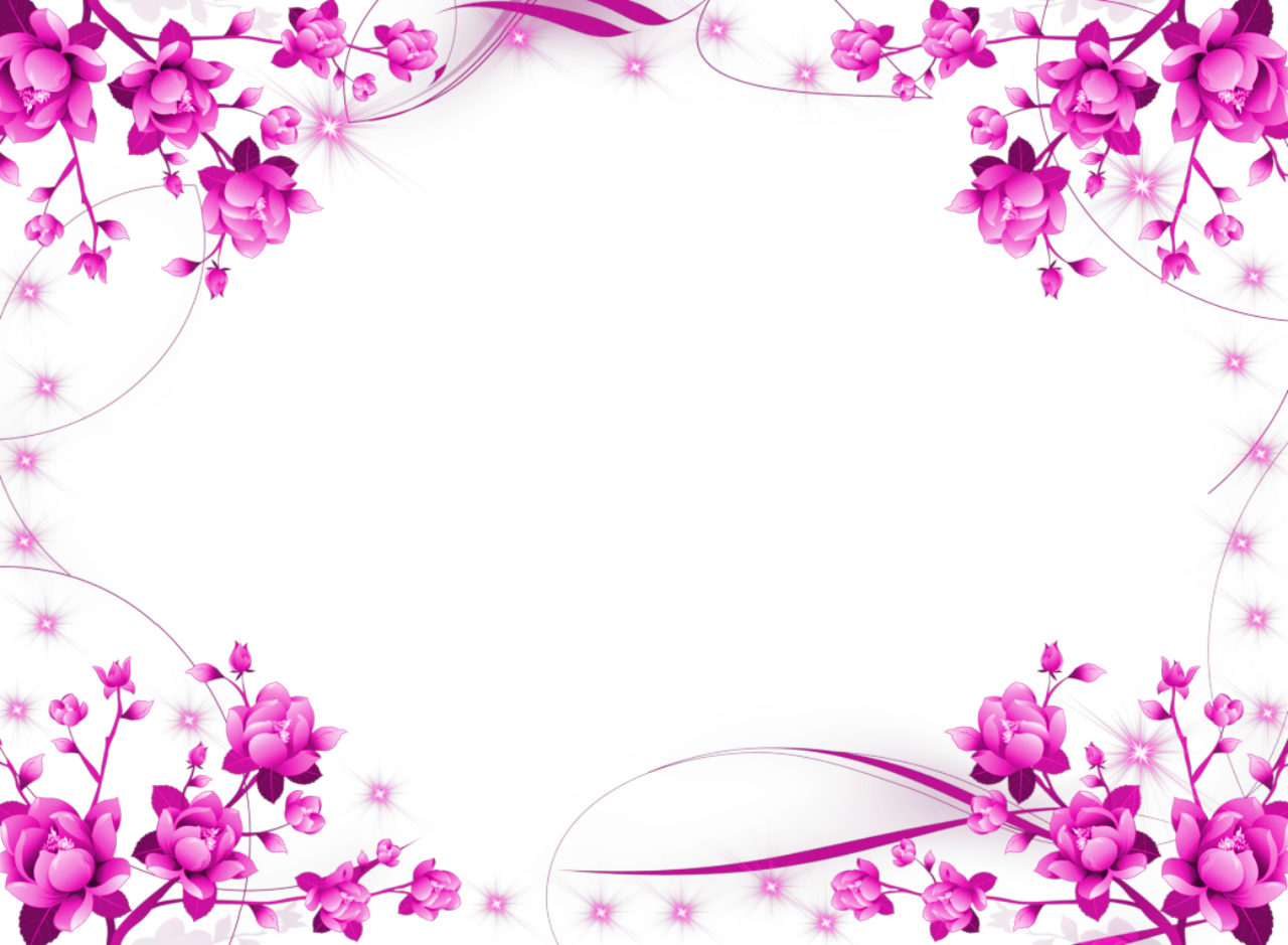Pink Floral Border Transparent PNG Image