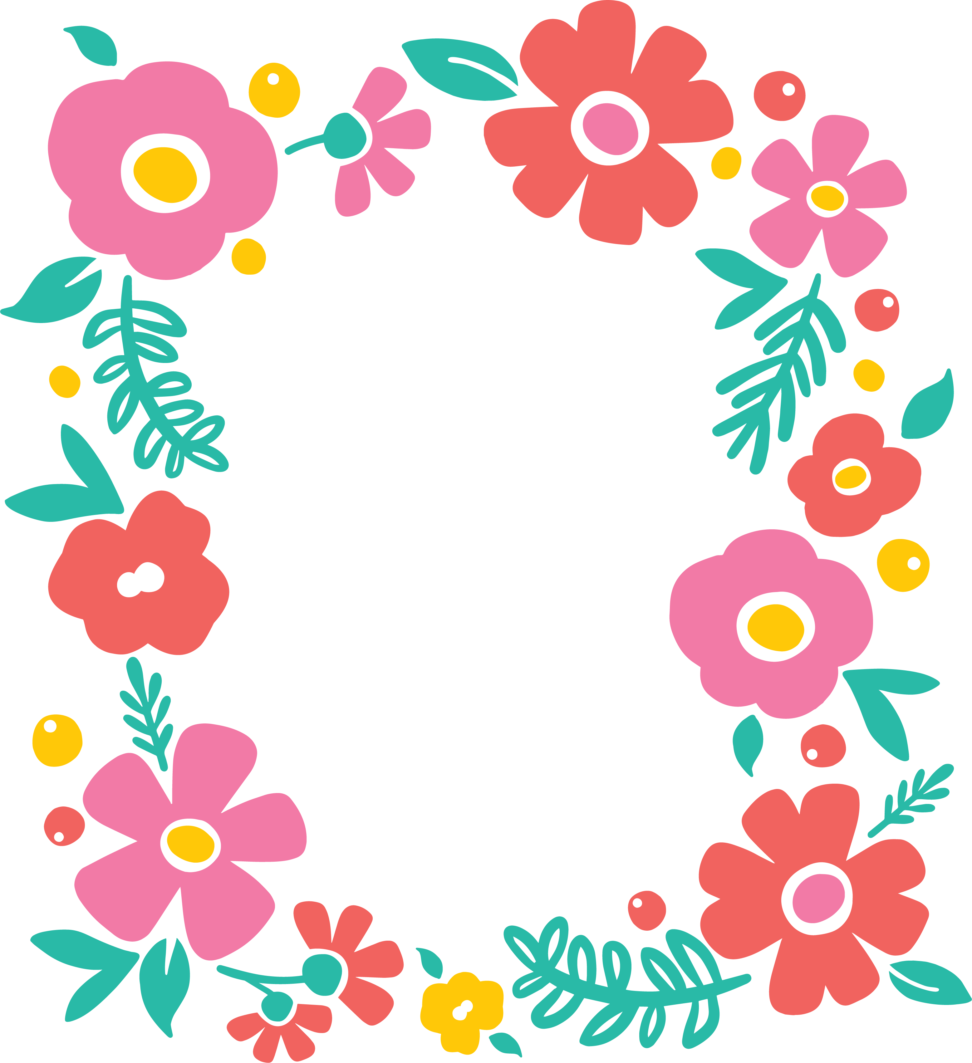 Frame Flower Border Colorful Transparent PNG Image