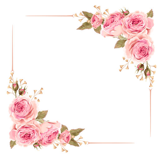 Rose Frame Flower Border Transparent PNG Image