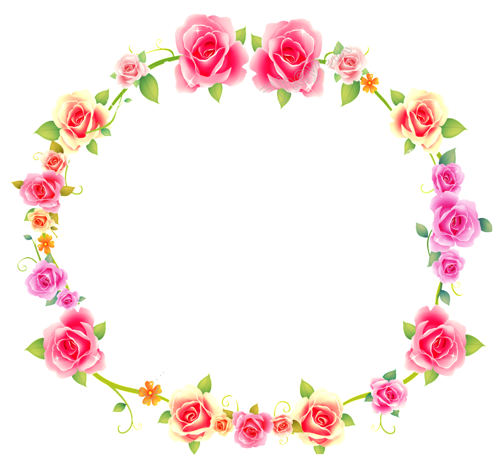 Roses Frame Flower Border Transparent PNG Image