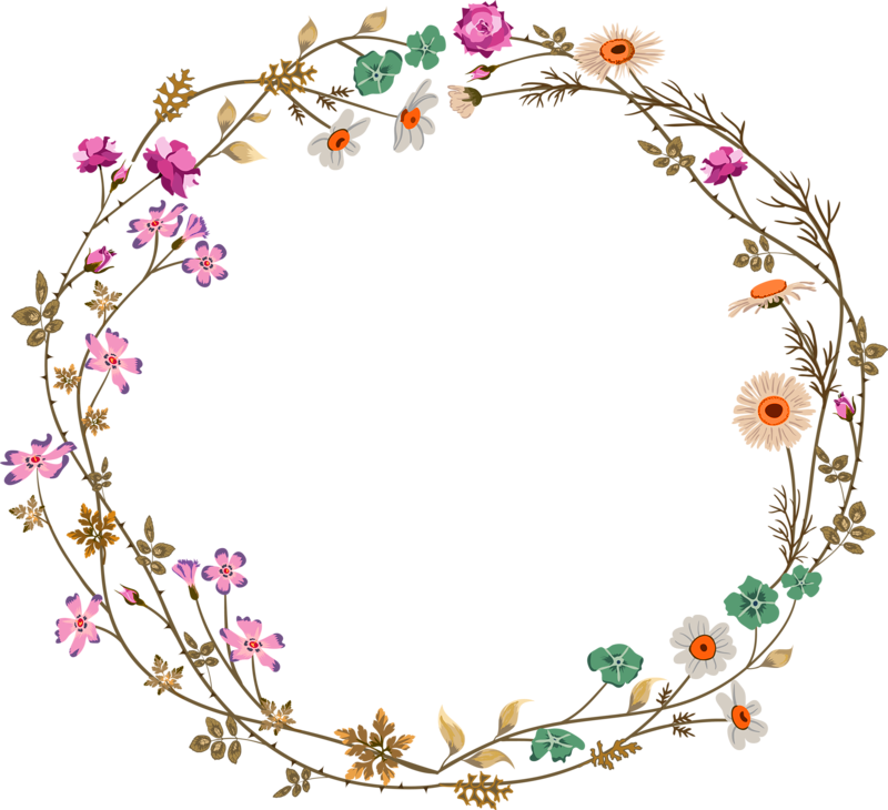 Floral Circle Border Frame Transparent PNG Image