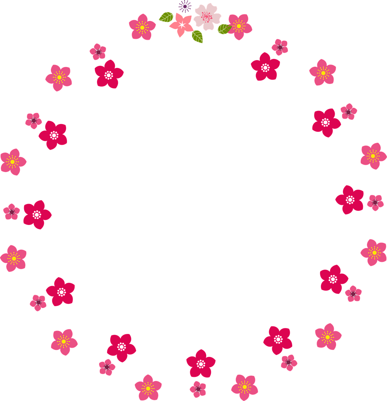 Floral Circle Border Frame Transparent PNG Image