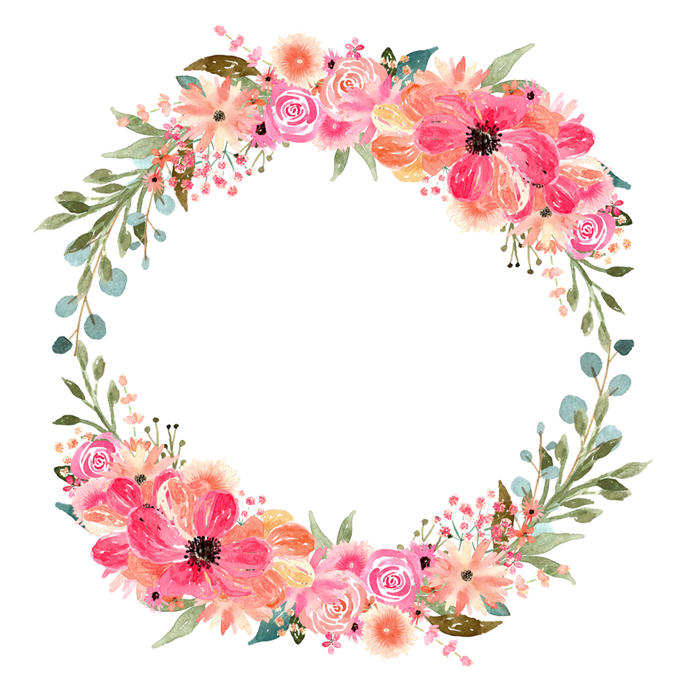 Floral Circle Border Frame Transparent PNG Image