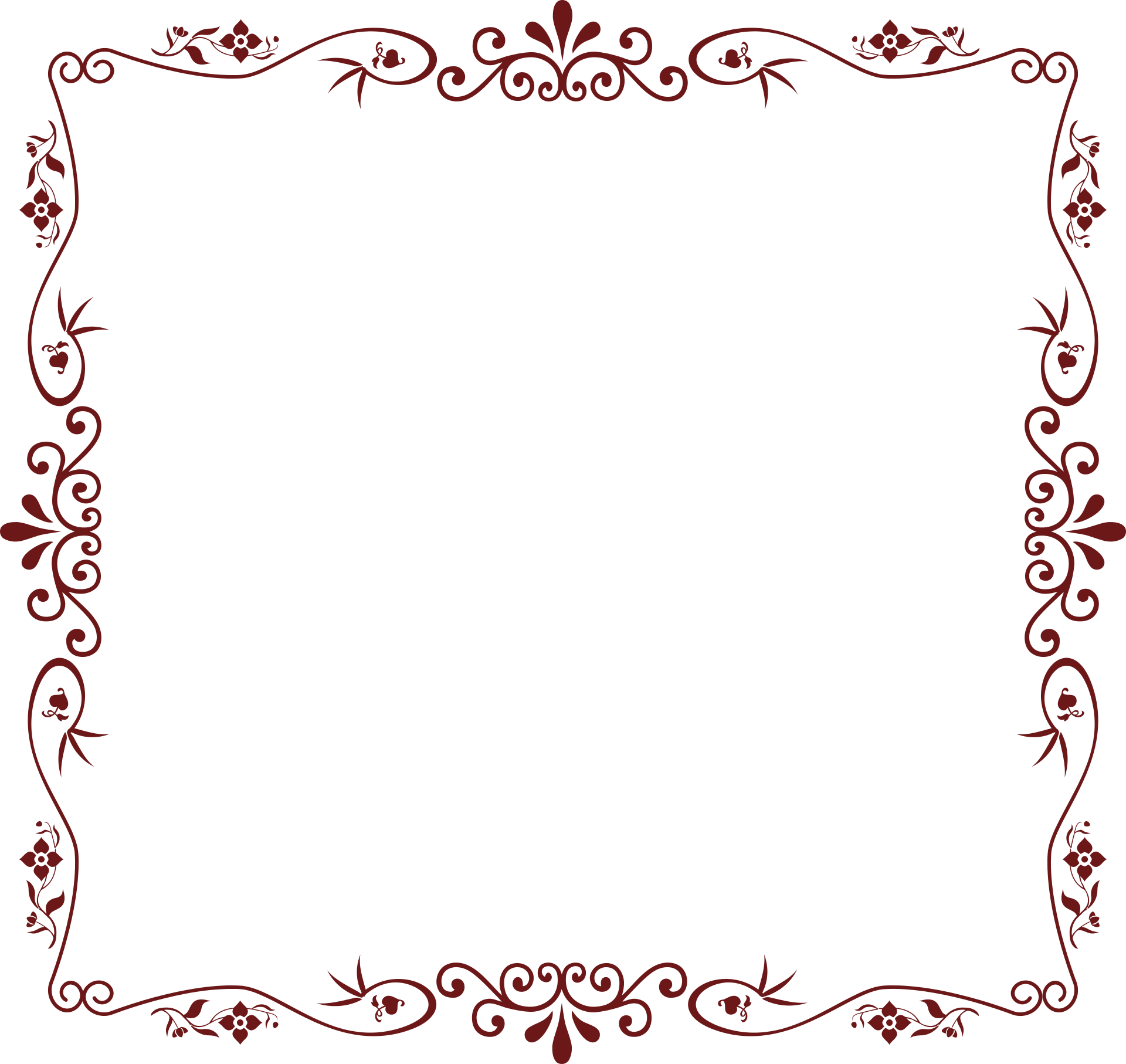 Floral Frame Border Transparent PNG Image