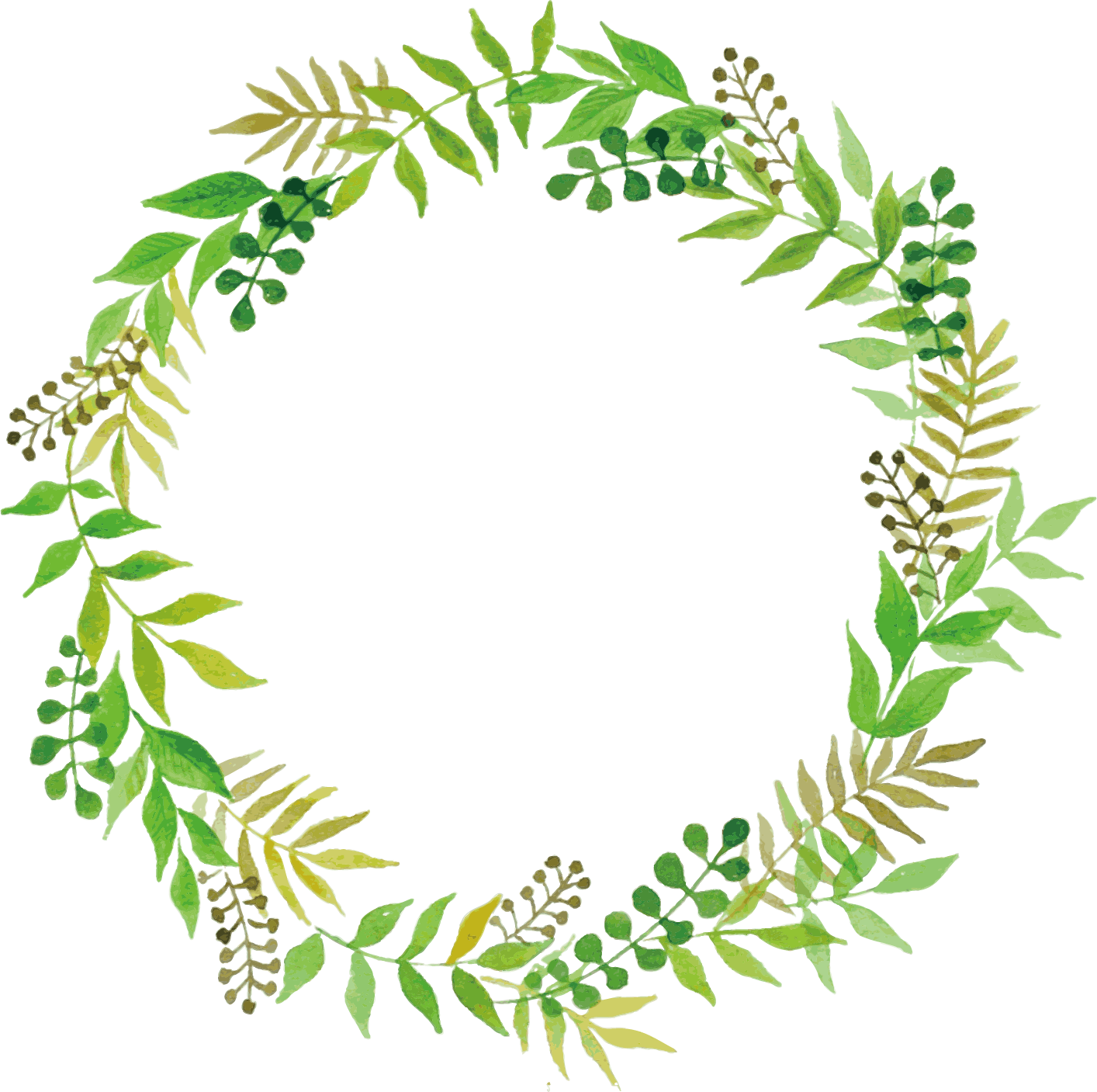 Floral Frame Green Transparent PNG Image