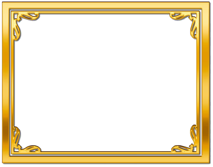 Golden Frame Rectangle Transparent PNG Image