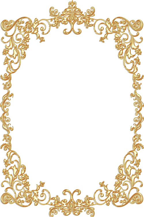 Golden Frame Vector Transparent PNG Image