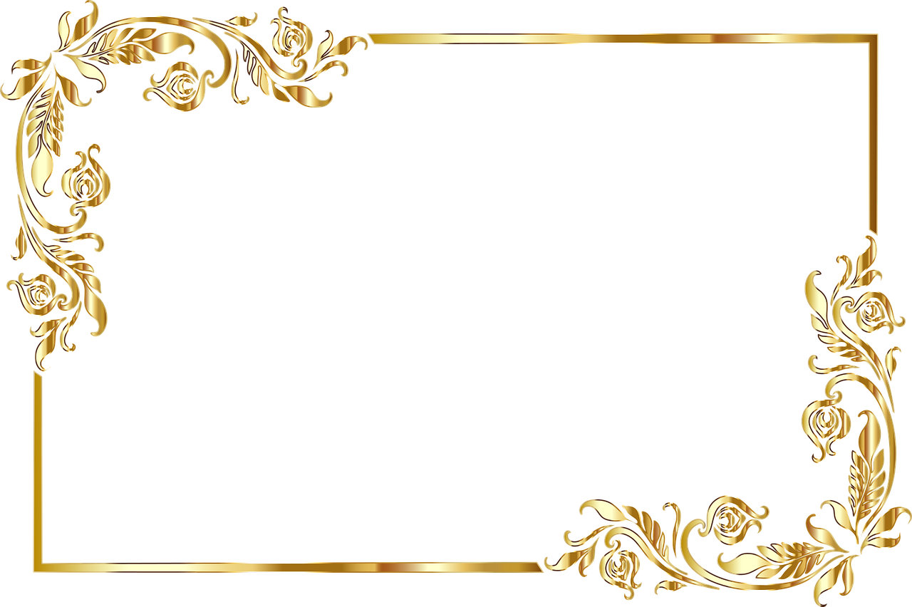 Golden Frame Vector Transparent PNG Image